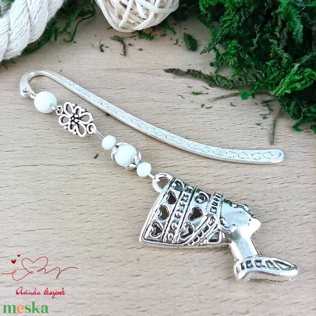 Fehér fáraó könyvjelző - könyv & zene - könyvjelző - Meska.hu