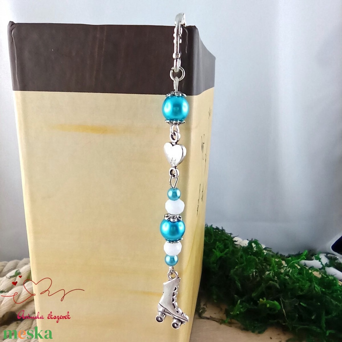 Kék görkorcsolya könyvjelző  - könyv & zene - könyvjelző - Meska.hu