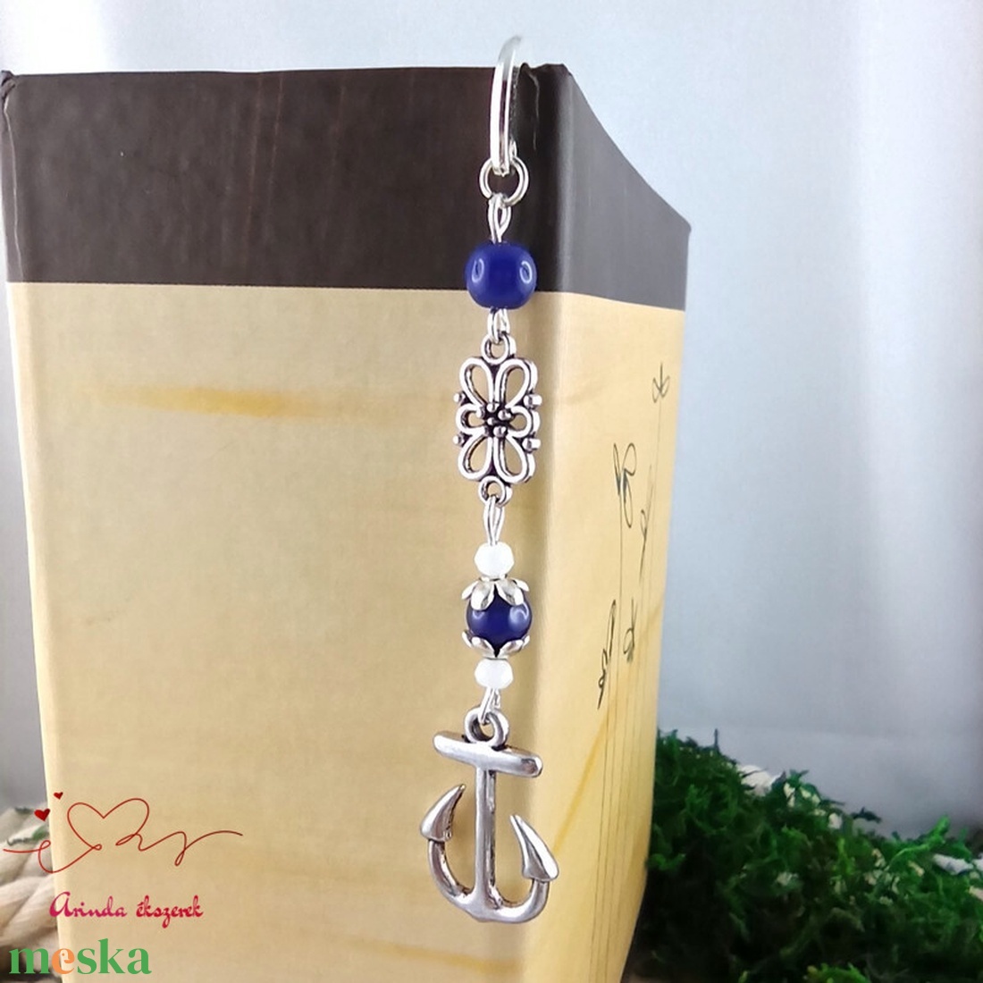 Kék horgony könyvjelző - könyv & zene - könyvjelző - Meska.hu