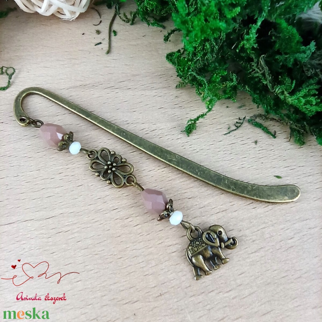 Barna elefánt könyvjelző  - könyv & zene - könyvjelző - Meska.hu