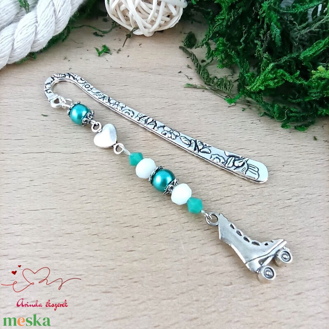 Zöld görkori könyvjelző  - könyv & zene - könyvjelző - Meska.hu