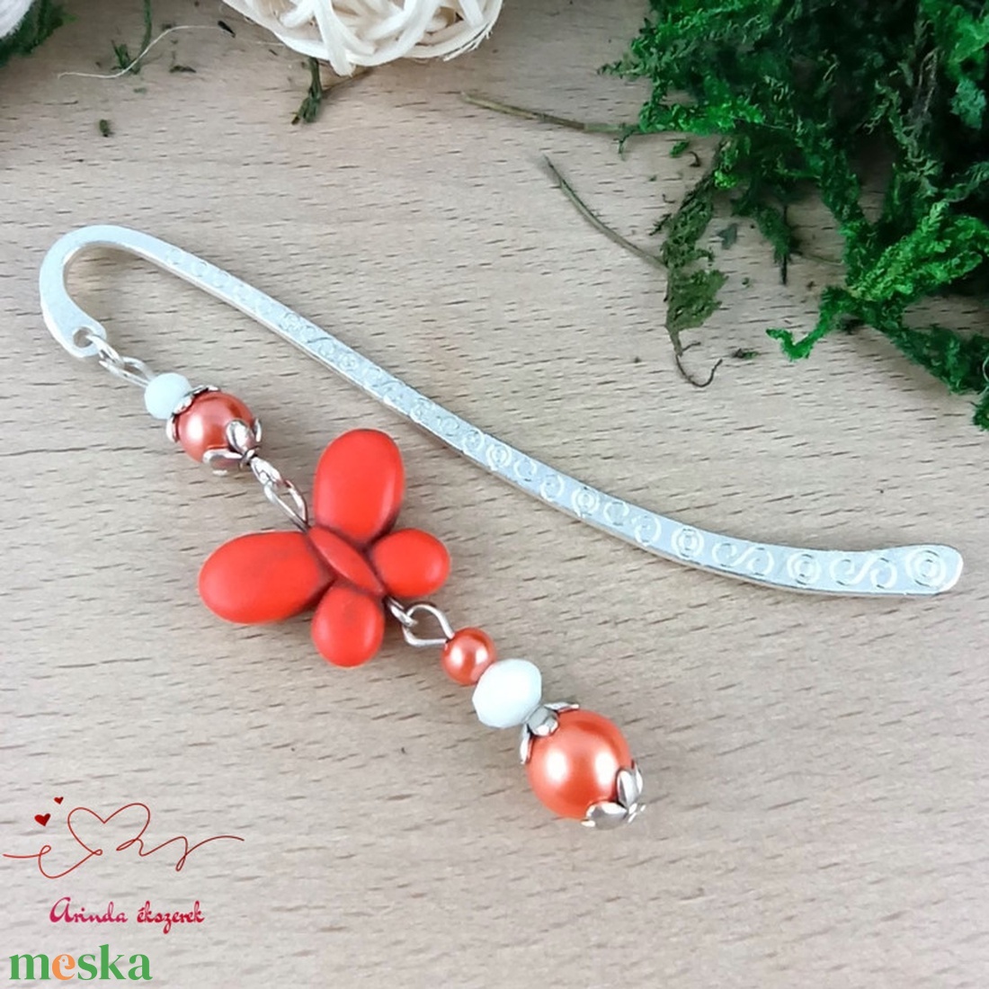 Narancs howlit pillangó könyvjelző  - könyv & zene - könyvjelző - Meska.hu