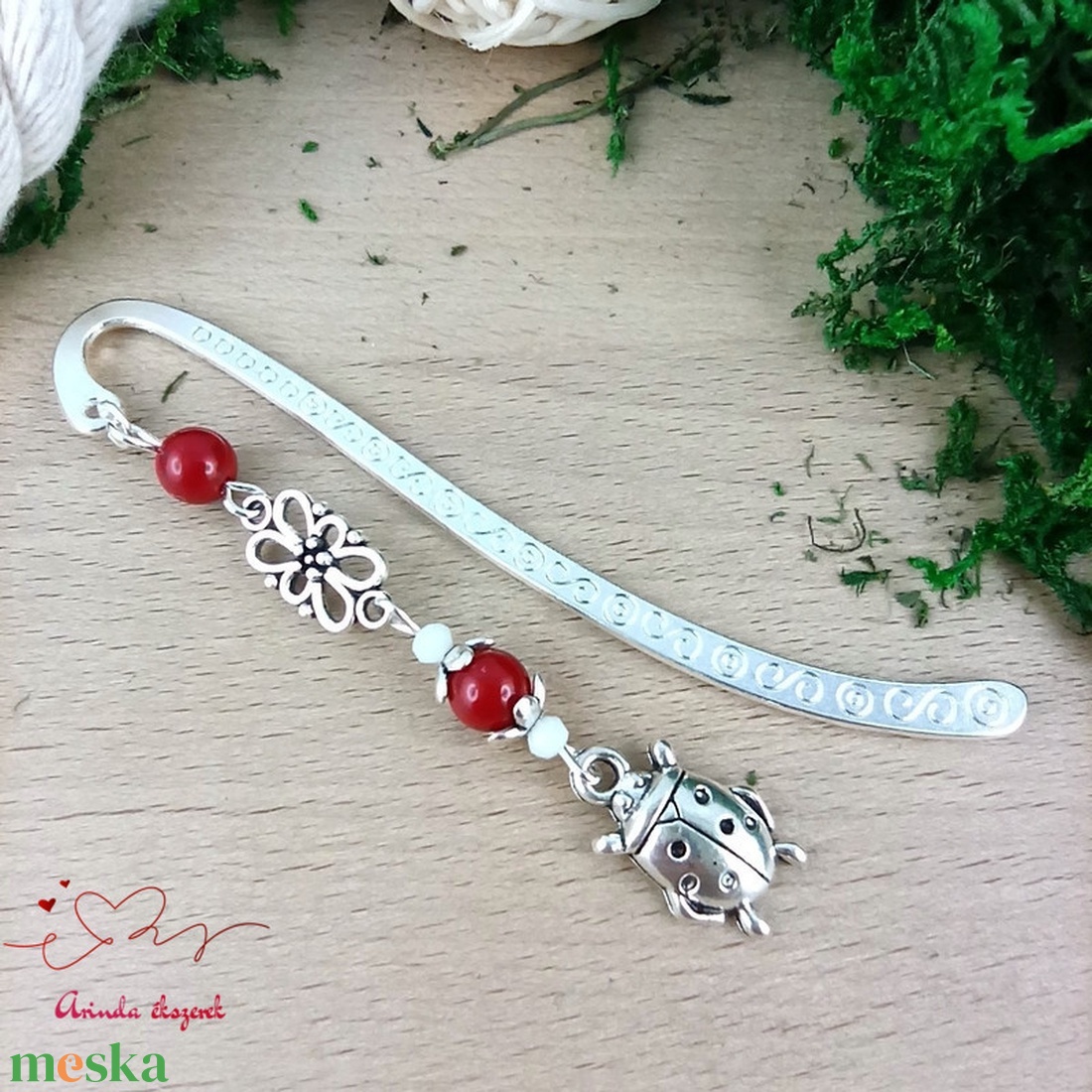 Piros katica könyvjelző óvónéninek dadusnak ballagásdra évzáróra pedagógusnapra - könyv & zene - könyvjelző - Meska.hu