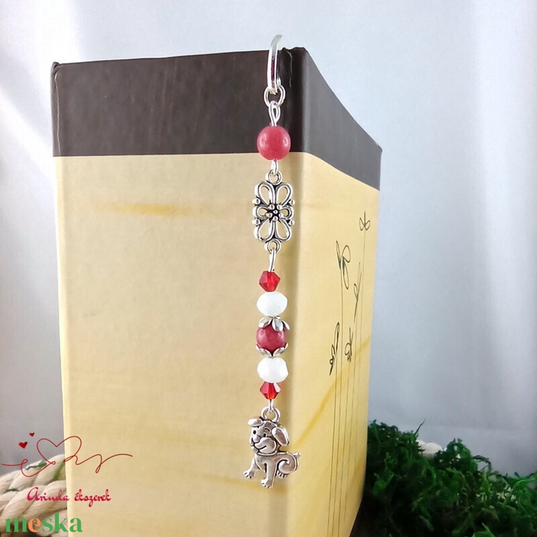 Piros kutya könyvjelző  - könyv & zene - könyvjelző - Meska.hu