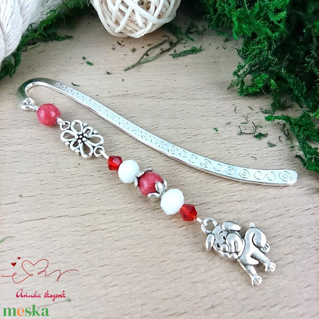 Piros kutya könyvjelző  - könyv & zene - könyvjelző - Meska.hu