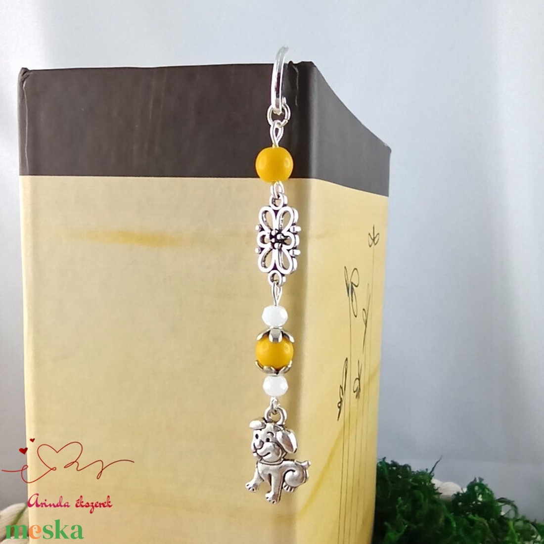 Sárga kutya könyvjelző  - könyv & zene - könyvjelző - Meska.hu