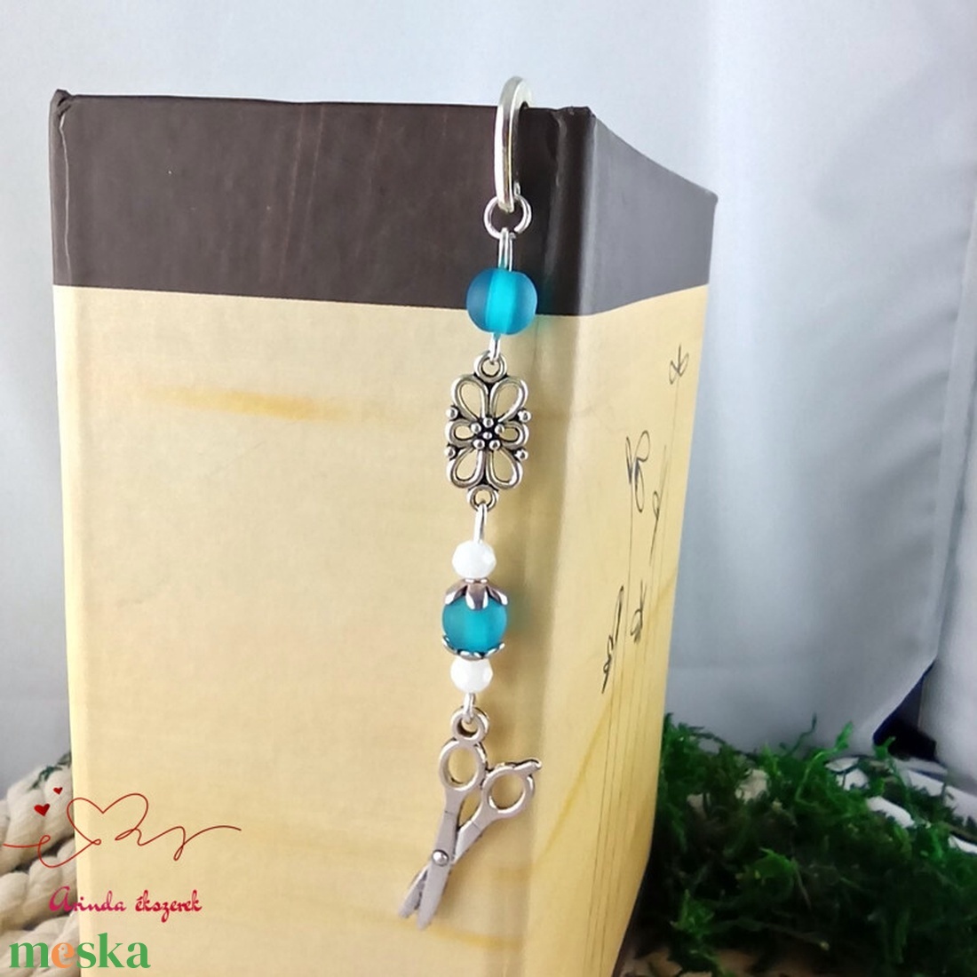 Kék olló könyvjelző technikatanár barkácsolás - könyv & zene - könyvjelző - Meska.hu