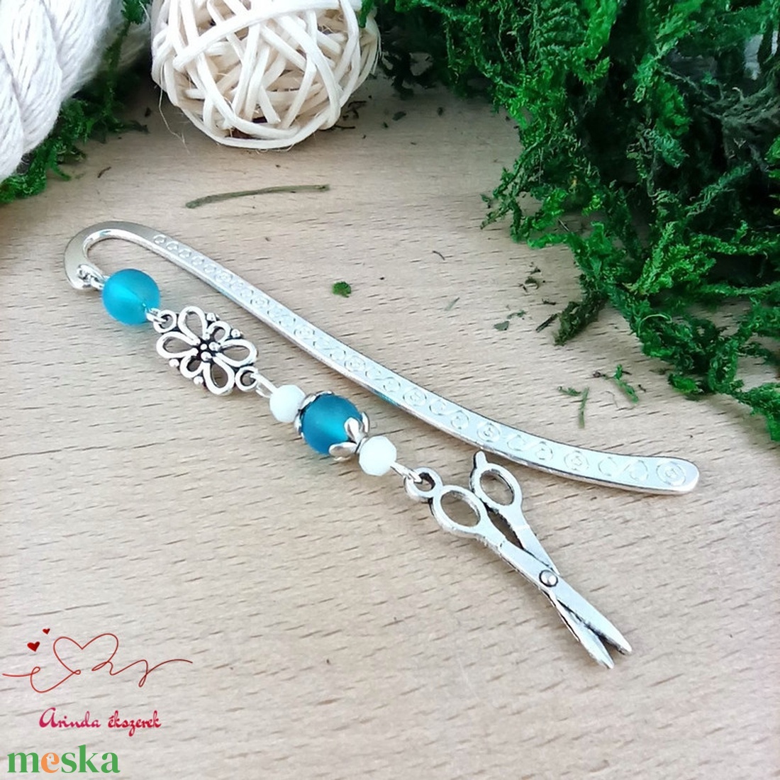 Kék olló könyvjelző technikatanár barkácsolás - könyv & zene - könyvjelző - Meska.hu