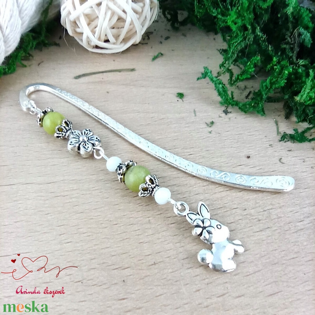 Oliva nyuszi könyvjelző  - könyv & zene - könyvjelző - Meska.hu