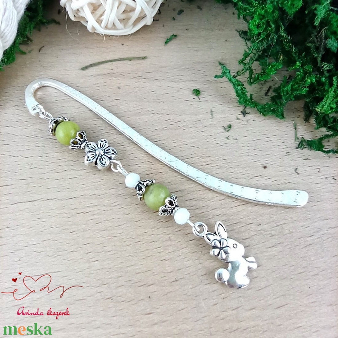 Oliva nyuszi könyvjelző  - könyv & zene - könyvjelző - Meska.hu