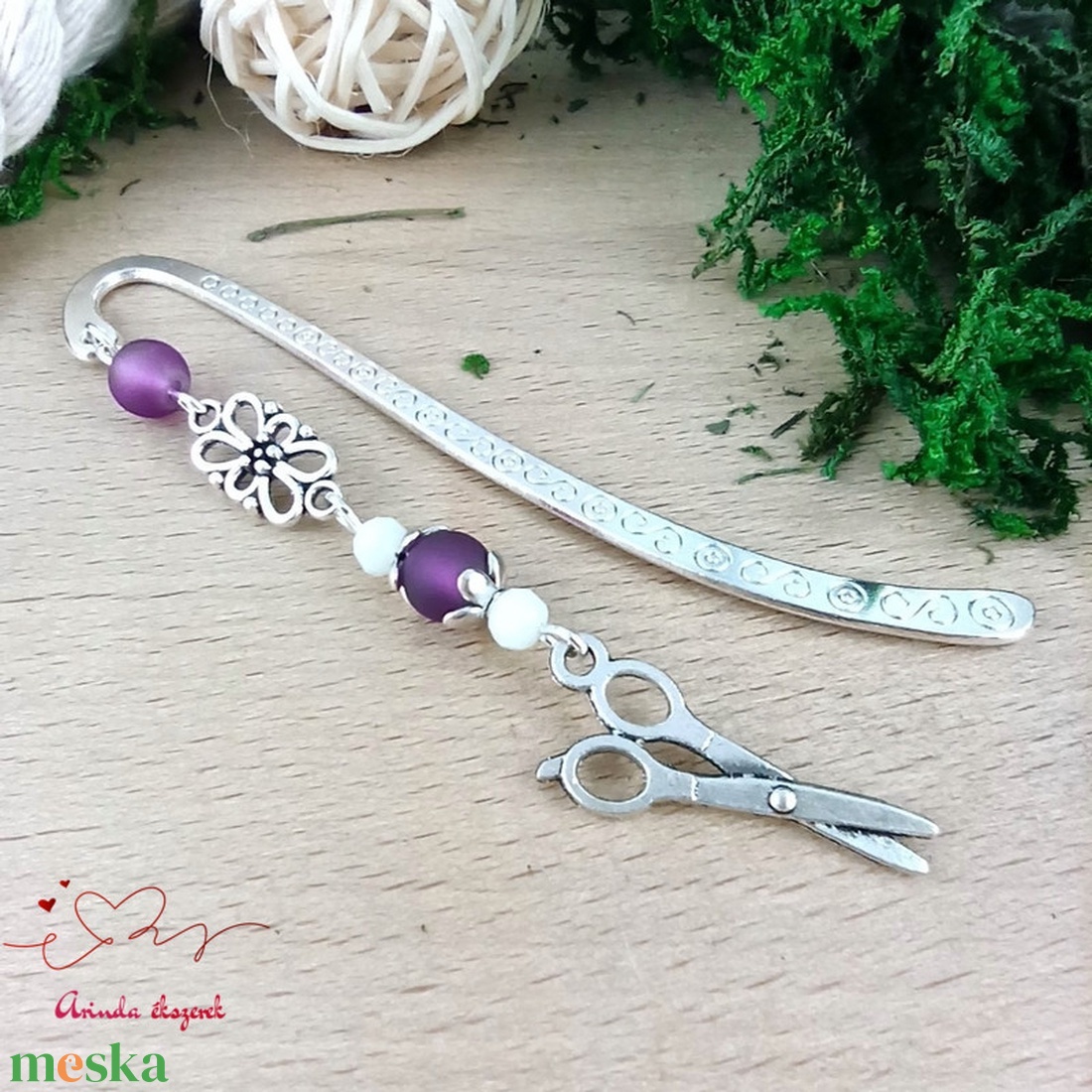 Lila olló könyvjelző - könyv & zene - könyvjelző - Meska.hu