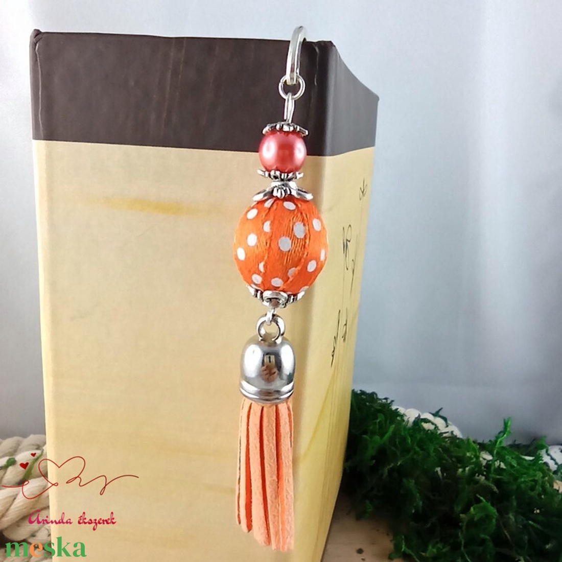 Sárga pöttyös könyvjelző  - könyv & zene - könyvjelző - Meska.hu