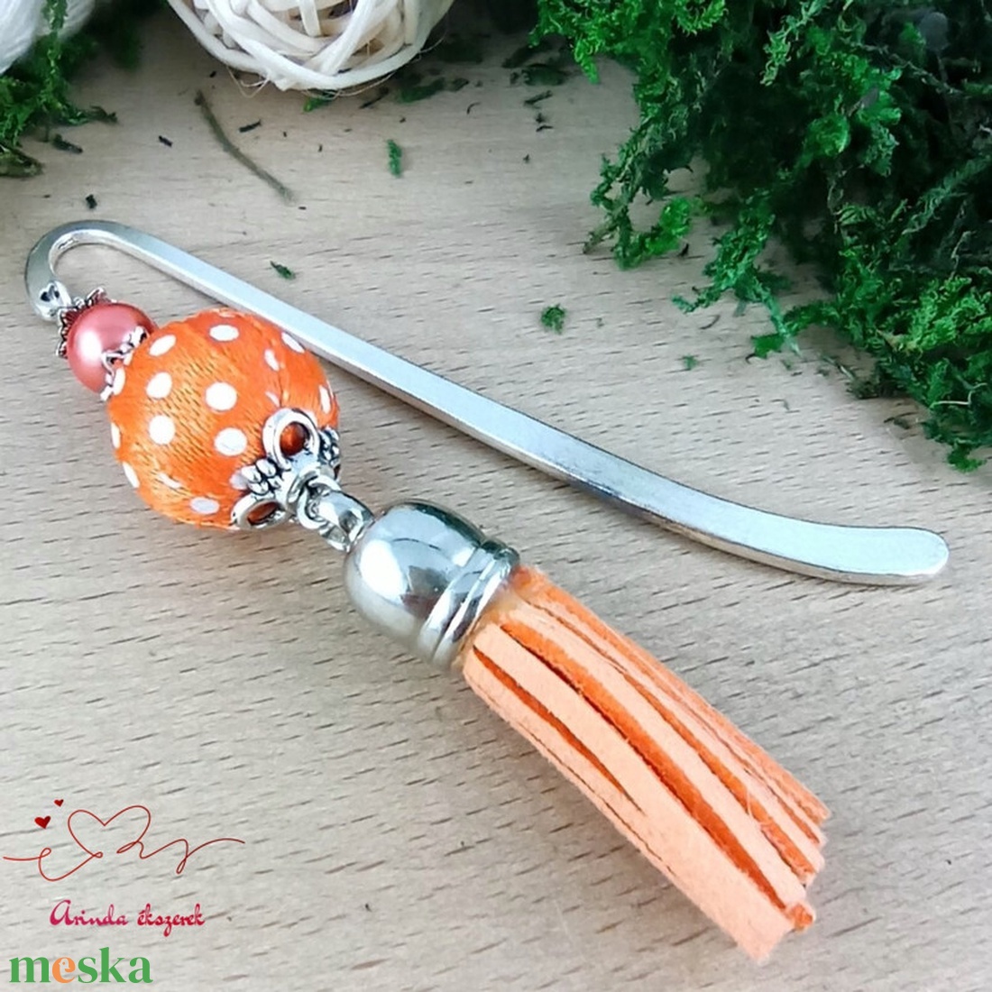 Sárga pöttyös könyvjelző  - könyv & zene - könyvjelző - Meska.hu