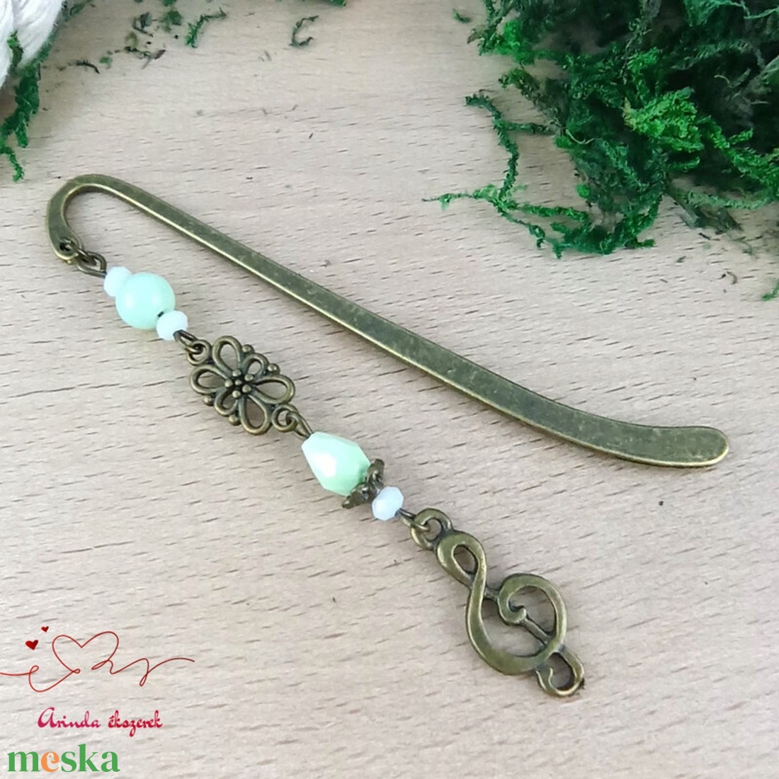 Bronz violinkulcs könyvjelző  - könyv & zene - könyvjelző - Meska.hu