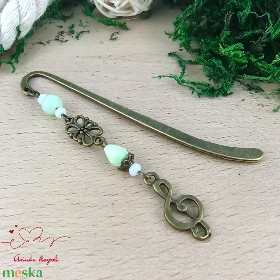 Bronz violinkulcs könyvjelző  - könyv & zene - könyvjelző - Meska.hu