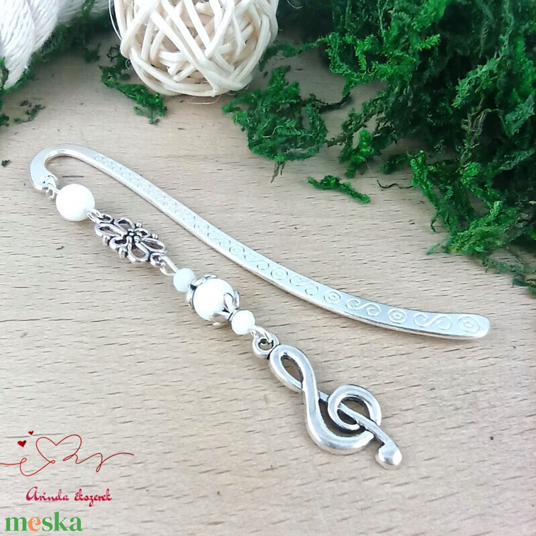 Fehér violinkulcs könyvjelző énektanárnak zenetanárnak - könyv & zene - könyvjelző - Meska.hu