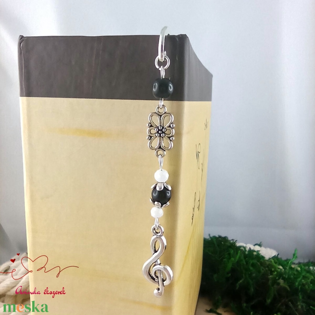 Fekete violinkulcs könyvjelző - könyv & zene - könyvjelző - Meska.hu