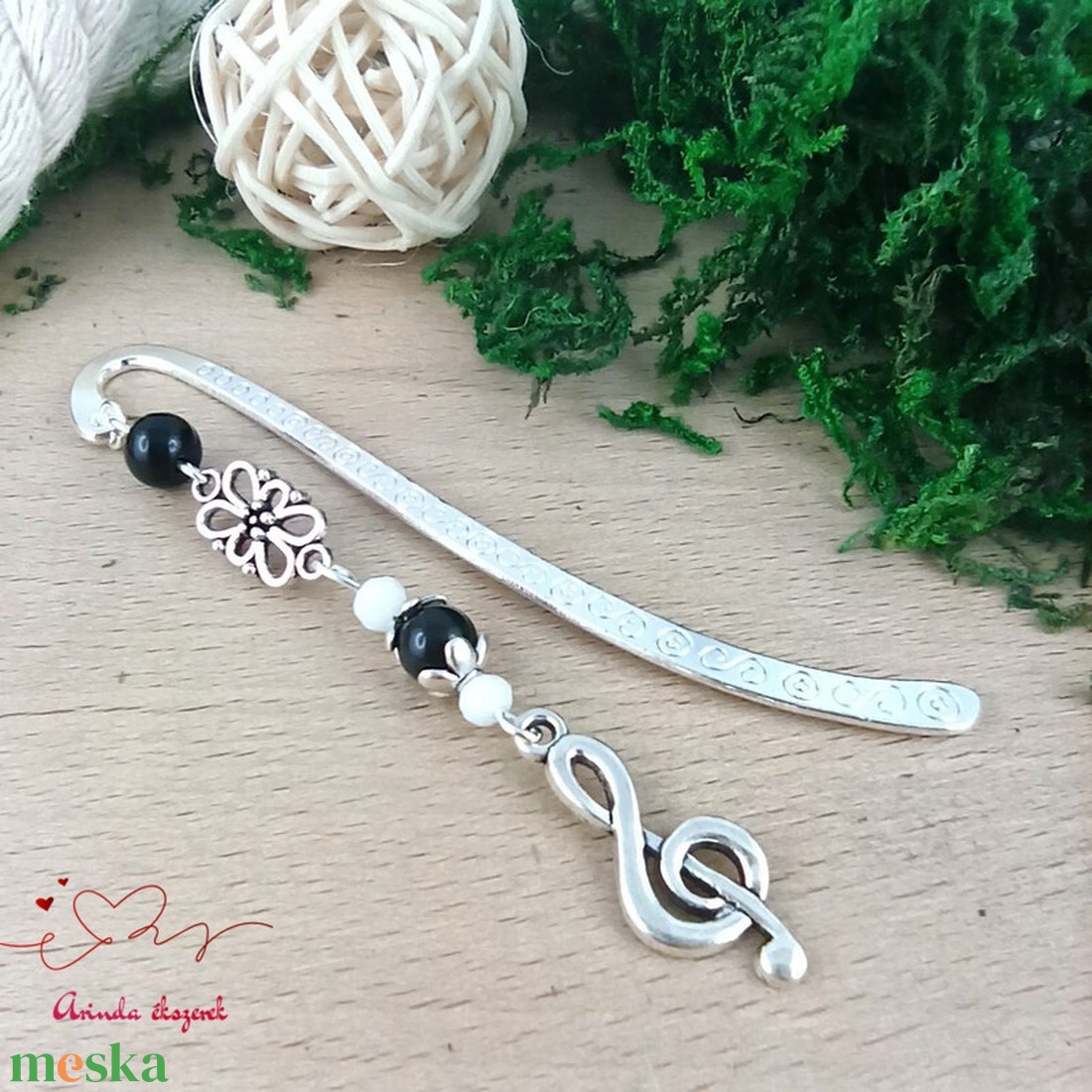 Fekete violinkulcs könyvjelző - könyv & zene - könyvjelző - Meska.hu