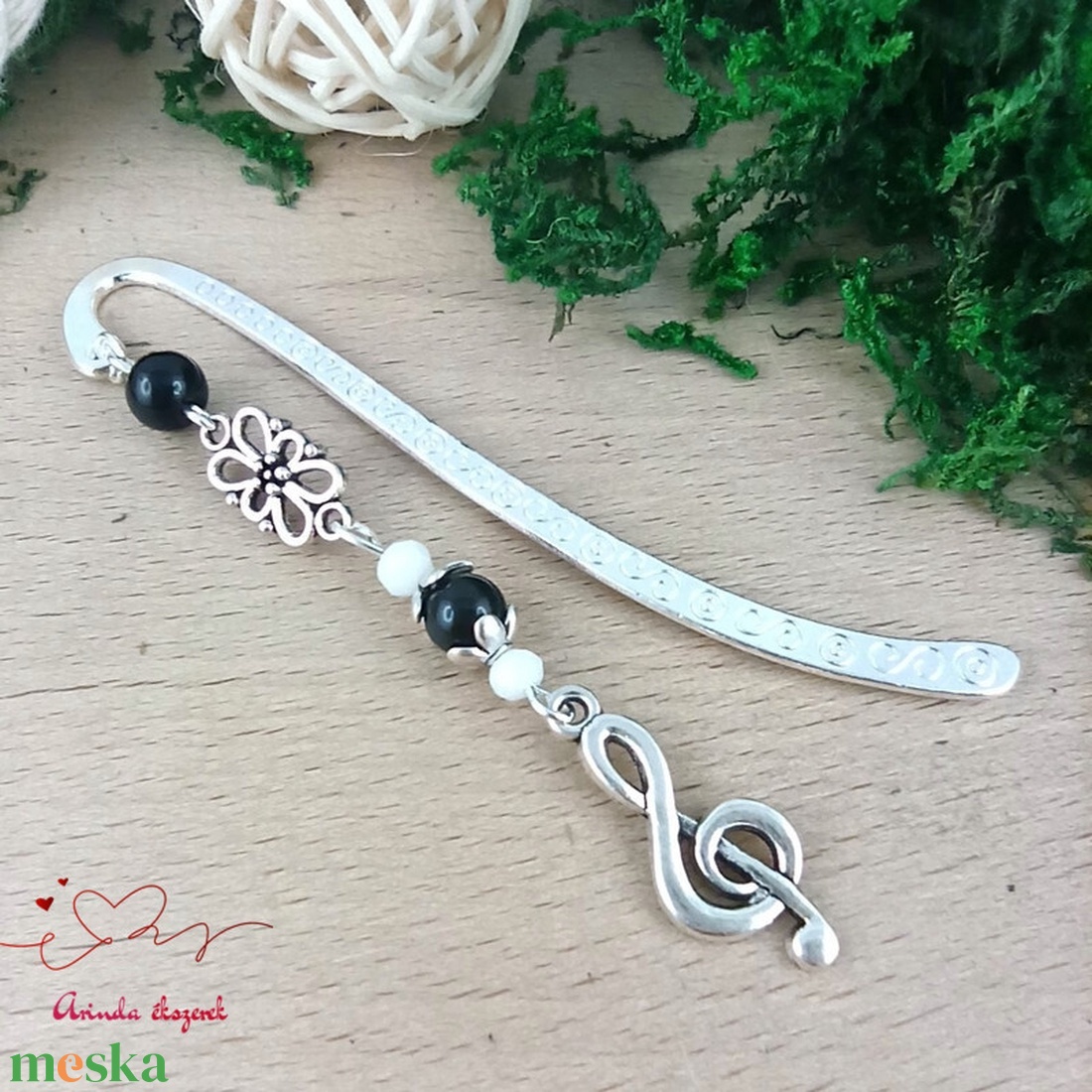 Fekete violinkulcs könyvjelző - könyv & zene - könyvjelző - Meska.hu