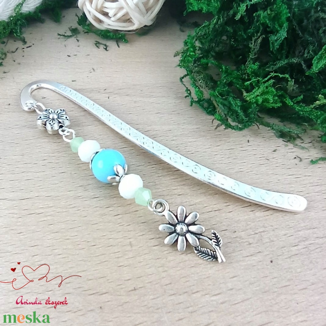 Kék virág könyvjelző  - könyv & zene - könyvjelző - Meska.hu