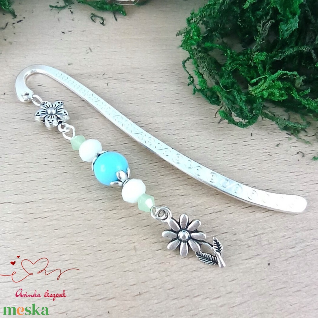 Kék virág könyvjelző  - könyv & zene - könyvjelző - Meska.hu