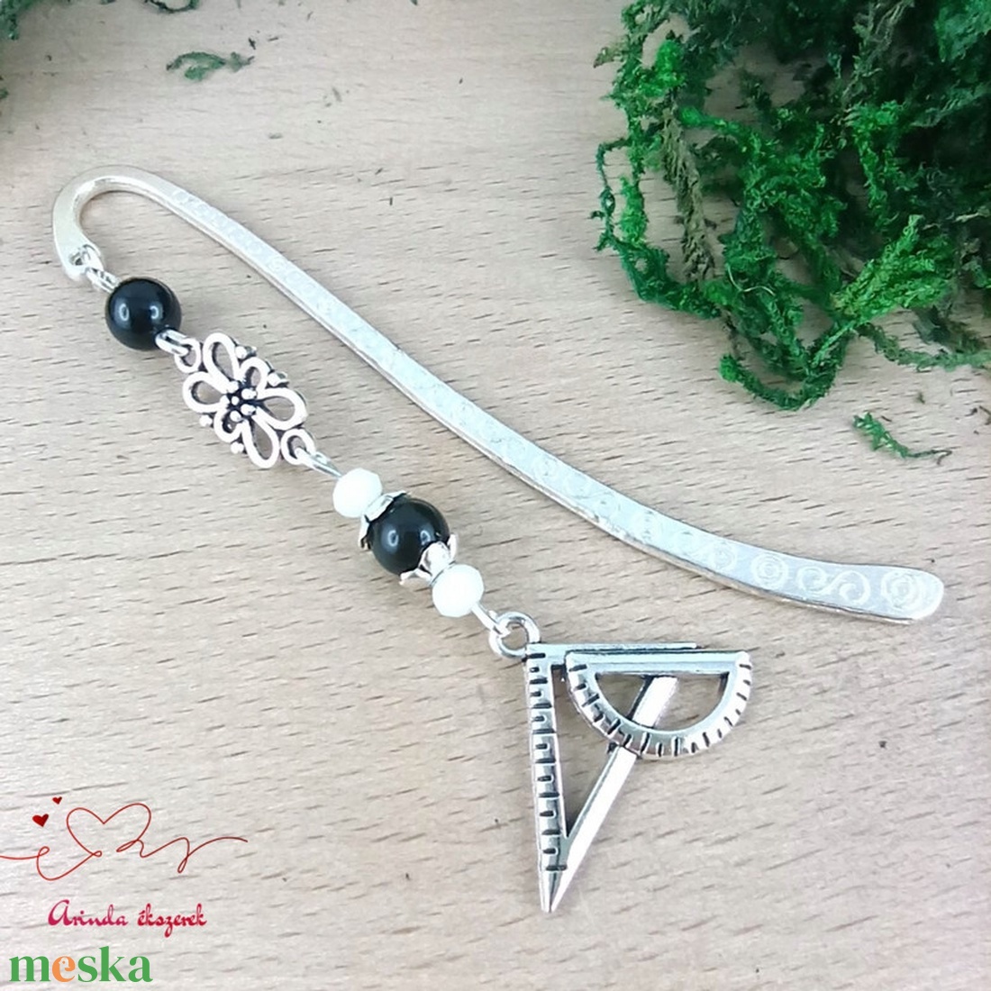 Fekete vonalzó könyvjelző  - könyv & zene - könyvjelző - Meska.hu