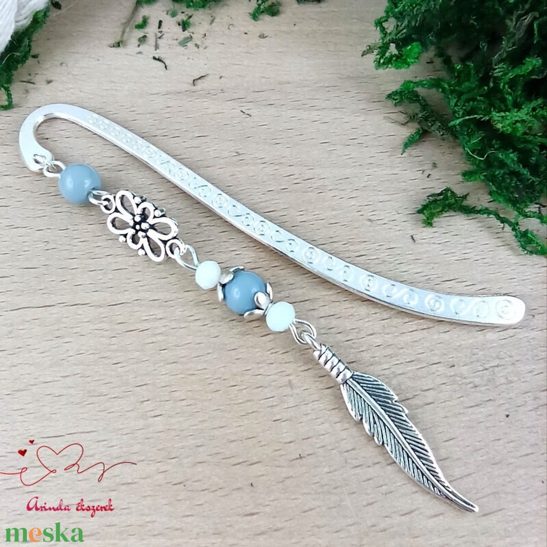 Szürke toll könyvjelző  - könyv & zene - könyvjelző - Meska.hu