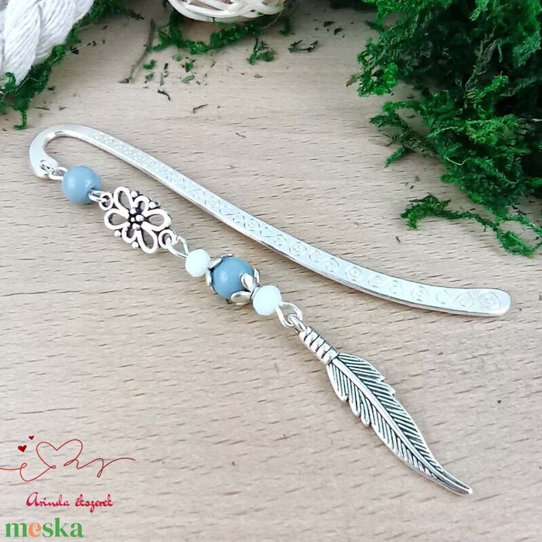 Szürke toll könyvjelző  - könyv & zene - könyvjelző - Meska.hu