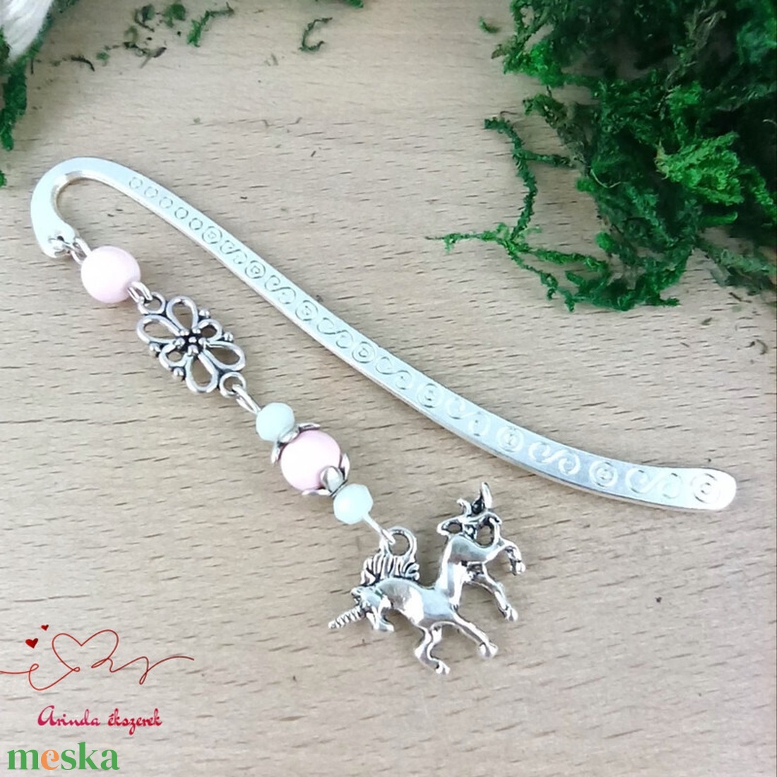 Rózsaszín unikornis könyvjelző - könyv & zene - könyvjelző - Meska.hu