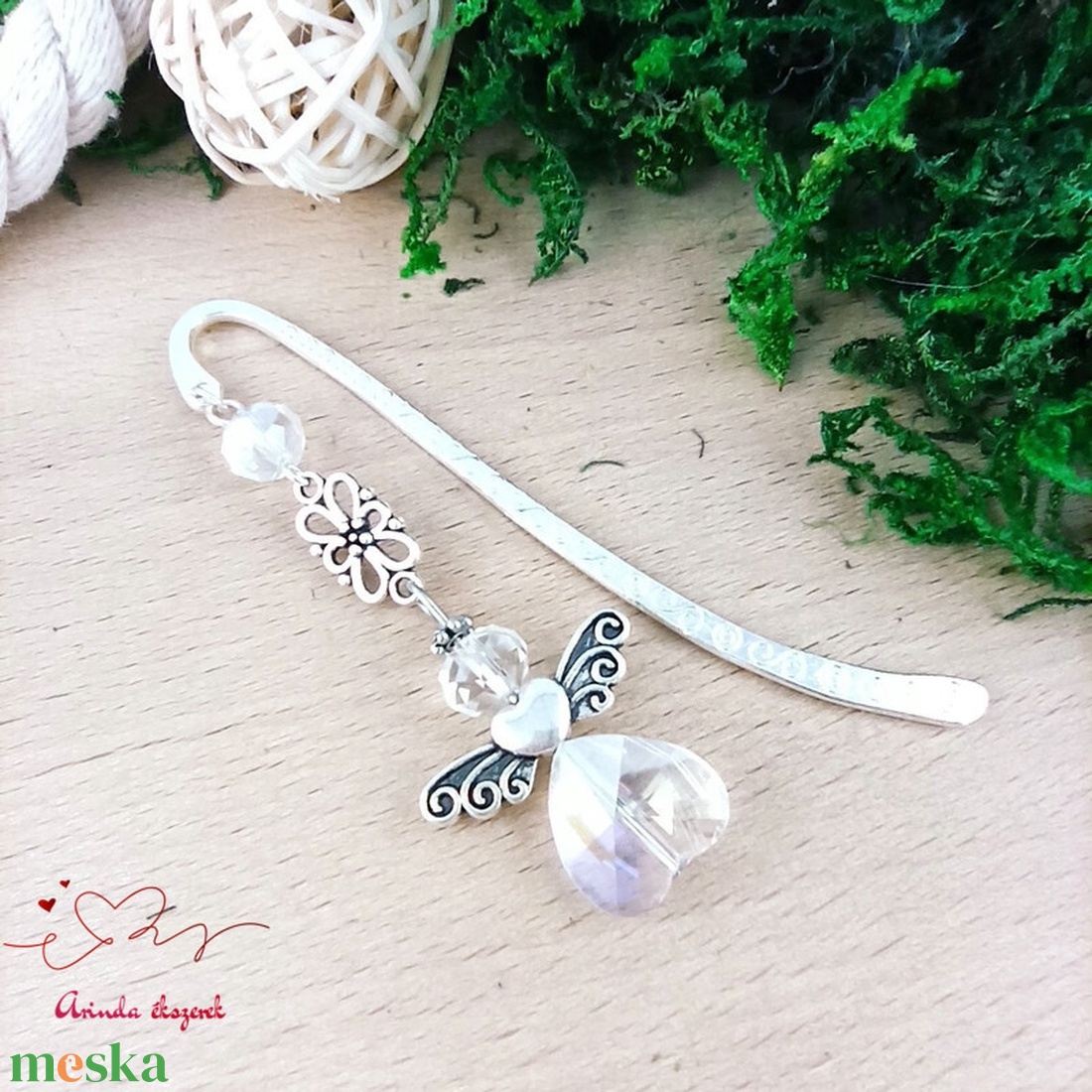 Angyalkás könyvjelző anyák napjára - kézzel készült meghitt ajándék édesanyáknak - könyv & zene - könyvjelző - Meska.hu