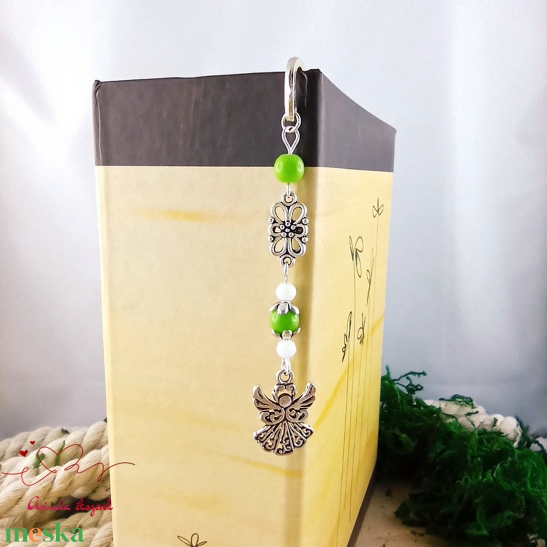 Angyalkás könyvjelző pedagógusnapra - kedves ajándék tanároknak és óvónőknek zöld színben - könyv & zene - könyvjelző - Meska.hu