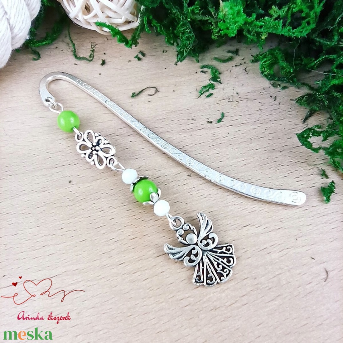 Angyalkás könyvjelző pedagógusnapra - kedves ajándék tanároknak és óvónőknek zöld színben - könyv & zene - könyvjelző - Meska.hu