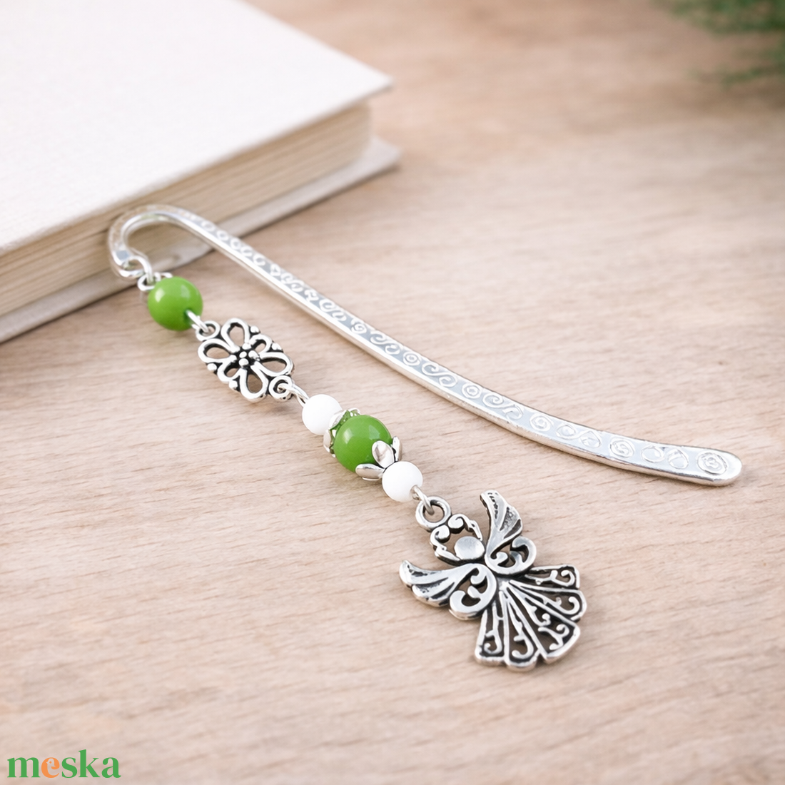 Angyalkás könyvjelző pedagógusnapra - kedves ajándék tanároknak és óvónőknek zöld színben - könyv & zene - könyvjelző - Meska.hu