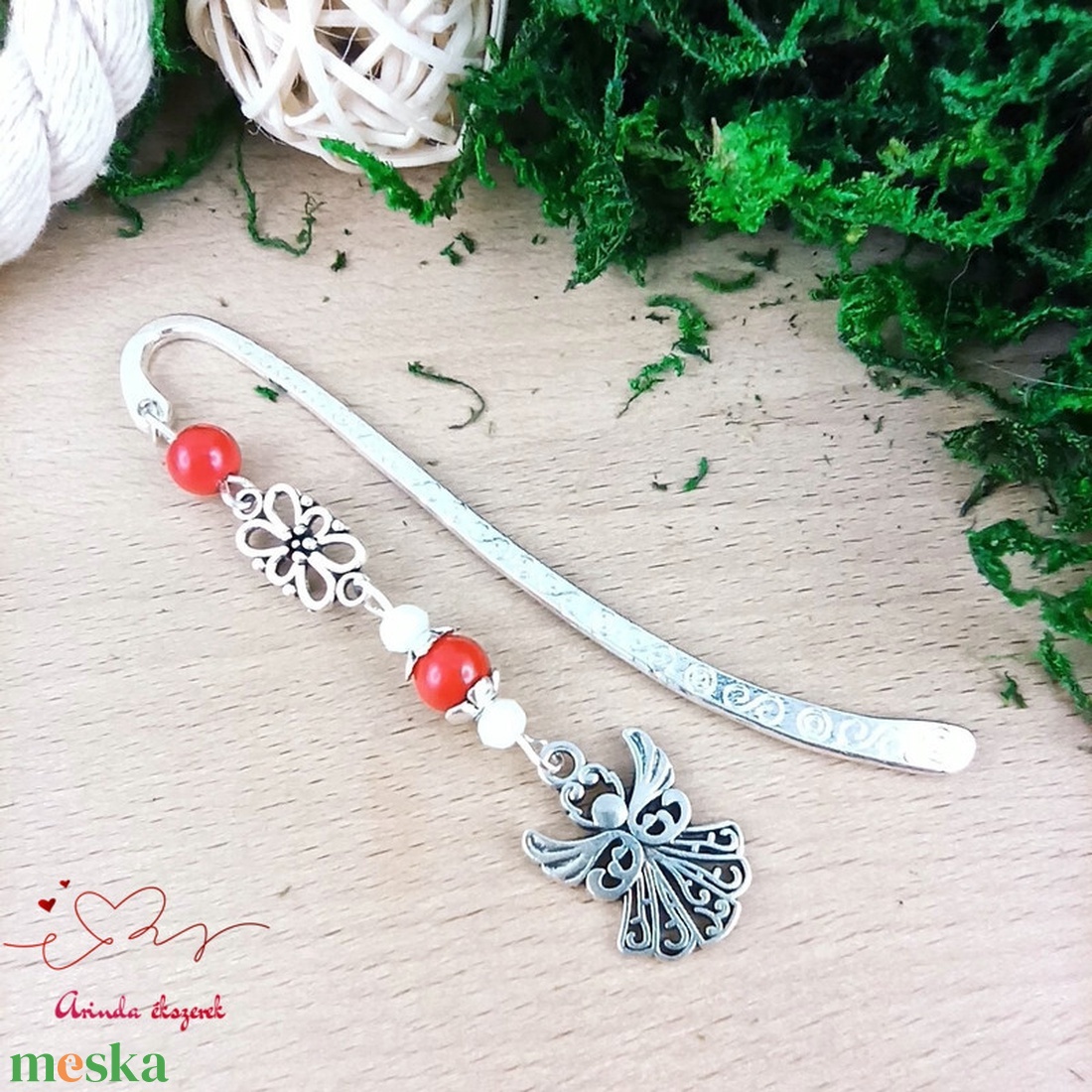 Angyalkás könyvjelző pedagógusnapra - kedves ajándék tanároknak és óvónőknek piros színben - könyv & zene - könyvjelző - Meska.hu