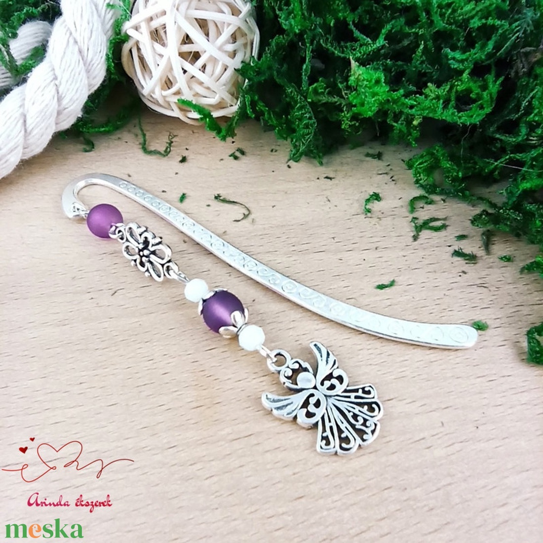 Angyalkás könyvjelző pedagógusnapra - kedves ajándék tanároknak és óvónőknek lila színben - könyv & zene - könyvjelző - Meska.hu