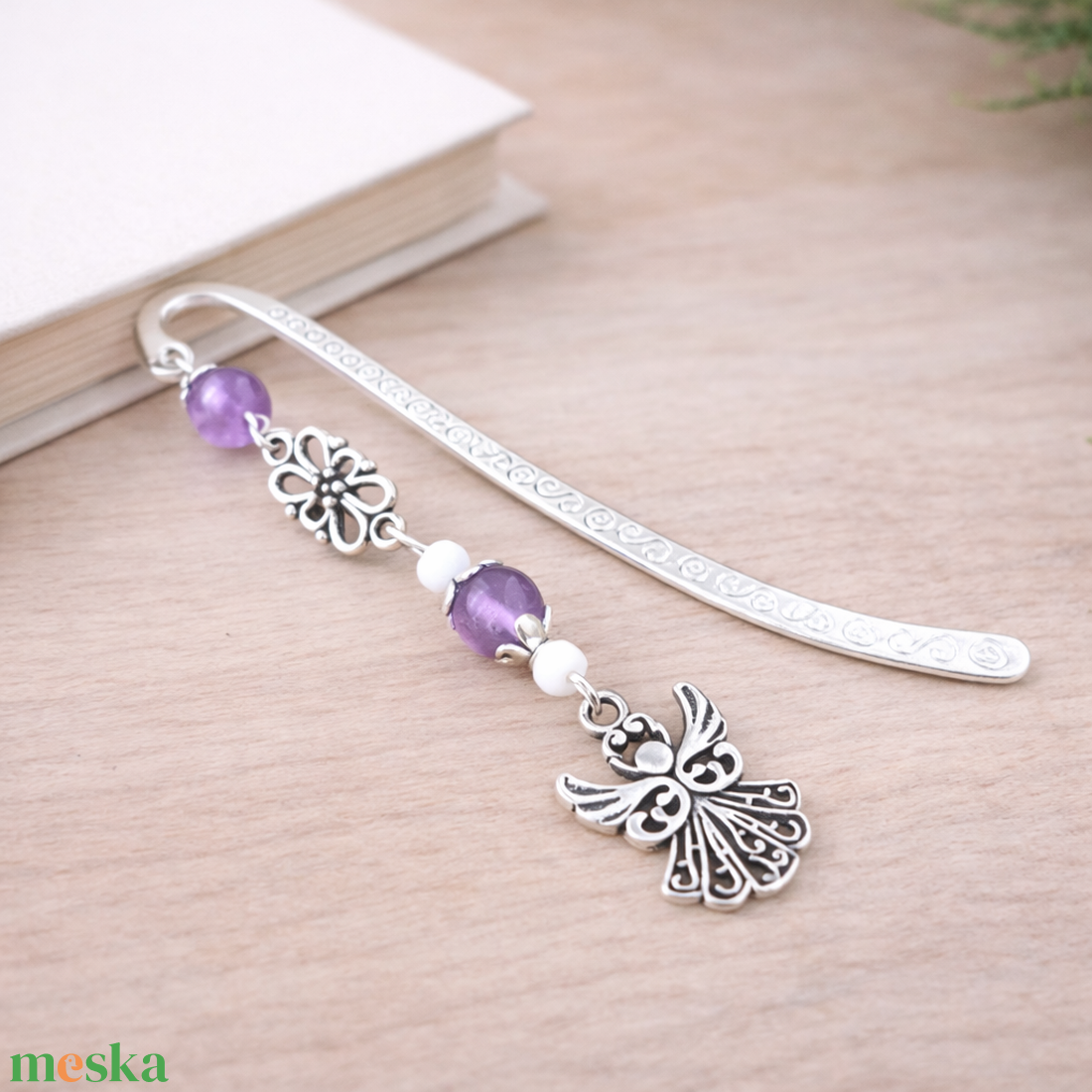 Angyalkás könyvjelző pedagógusnapra - kedves ajándék tanároknak és óvónőknek lila színben - könyv & zene - könyvjelző - Meska.hu