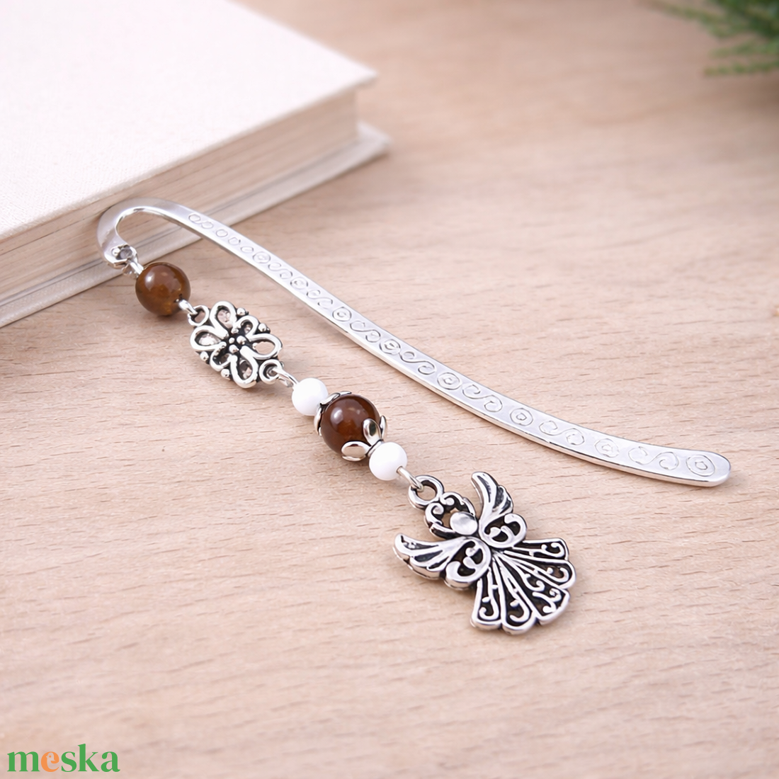 Angyalkás könyvjelző pedagógusnapra - kedves ajándék tanároknak és óvónőknek barna színben - könyv & zene - könyvjelző - Meska.hu