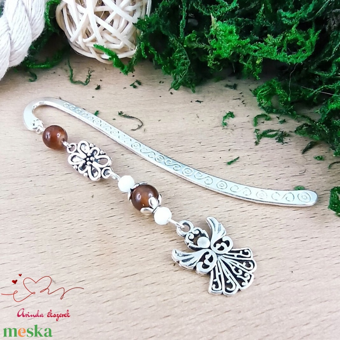 Angyalkás könyvjelző pedagógusnapra - kedves ajándék tanároknak és óvónőknek barna színben - könyv & zene - könyvjelző - Meska.hu