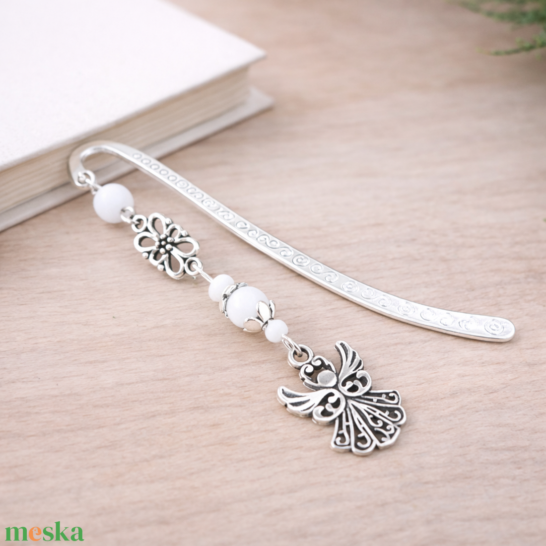 Angyalkás könyvjelző pedagógusnapra - kedves ajándék tanároknak és óvónőknek fehér színben - könyv & zene - könyvjelző - Meska.hu