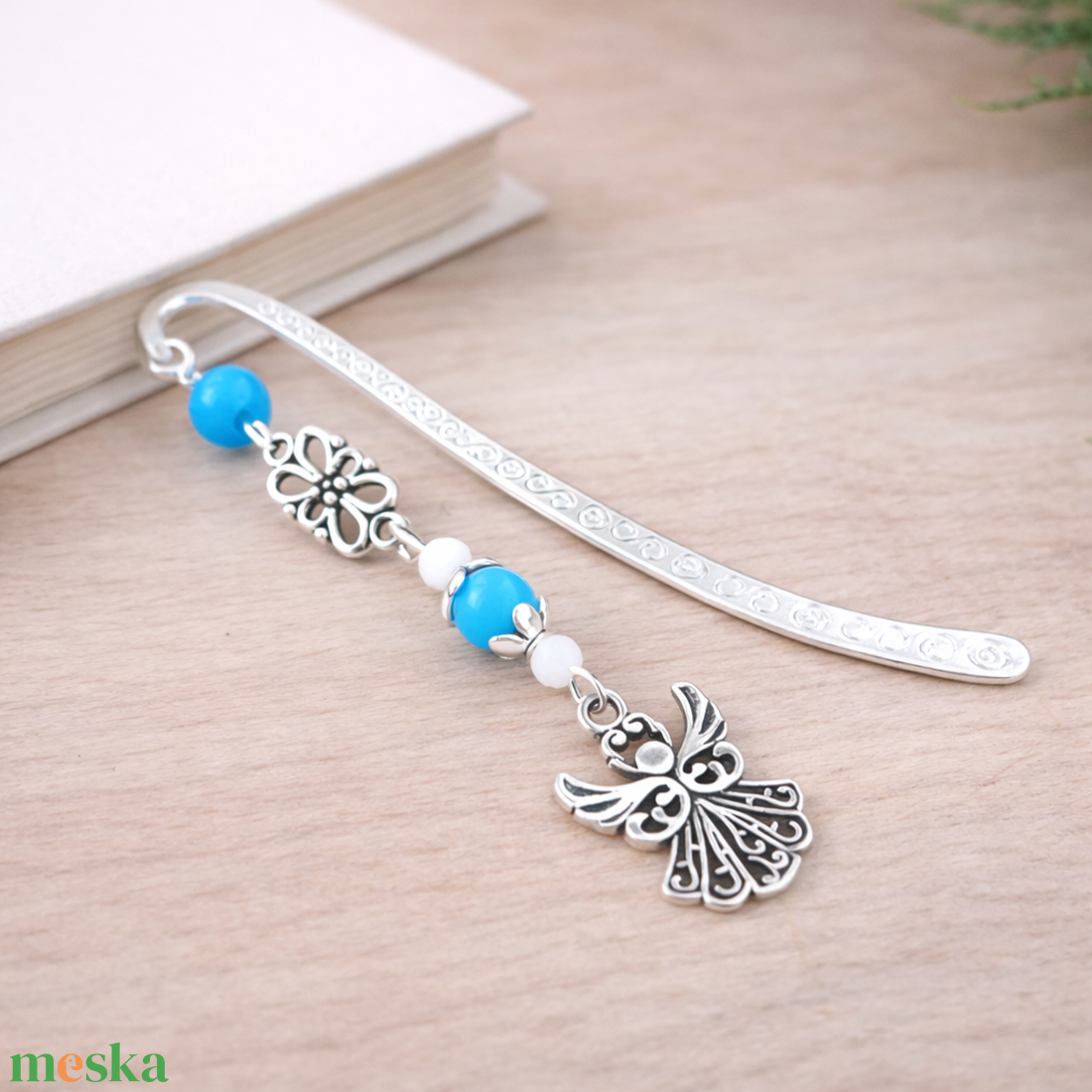 Angyalkás könyvjelző pedagógusnapra - kedves ajándék tanároknak és óvónőknek világoskék színben - könyv & zene - könyvjelző - Meska.hu