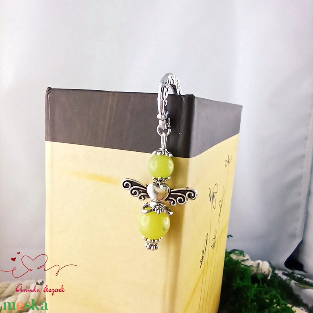 Anyák napi ásvány angyal könyvjelző cirtomjade-val - szeretettel készült ajándék édesanyáknak - könyv & zene - könyvjelző - Meska.hu