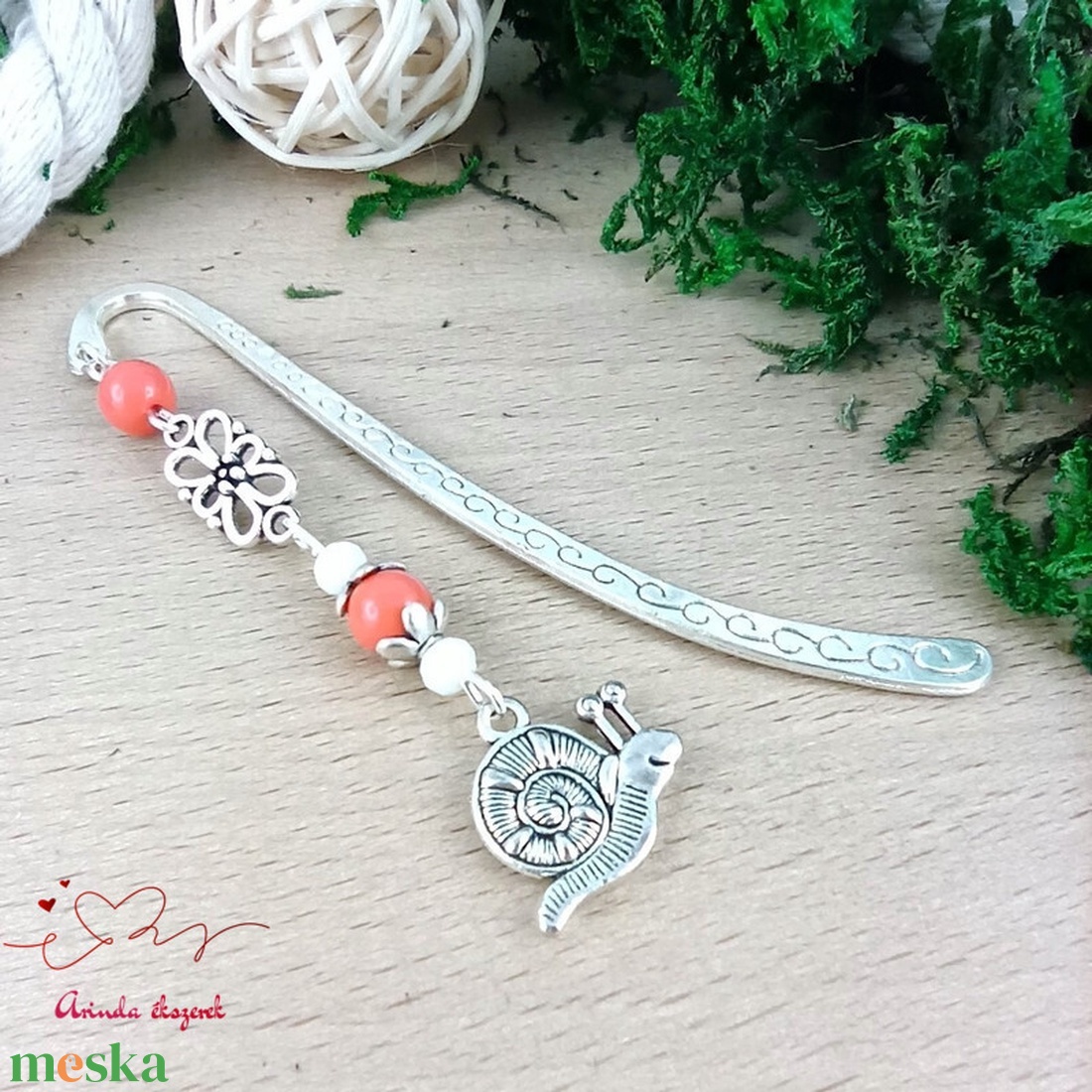 Csiga medálos könyvjelző � vidám, szerethető ajándék - könyv & zene - könyvjelző - Meska.hu