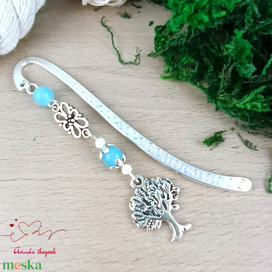 Kék életfás könyvjelző � pedagógusnapi ajándék - könyv & zene - könyvjelző - Meska.hu