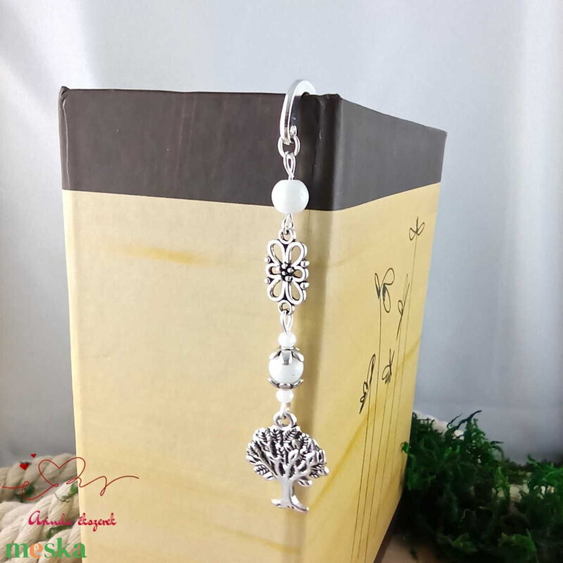 Fehér életfás könyvjelző � pedagógusnapi ajándék - könyv & zene - könyvjelző - Meska.hu