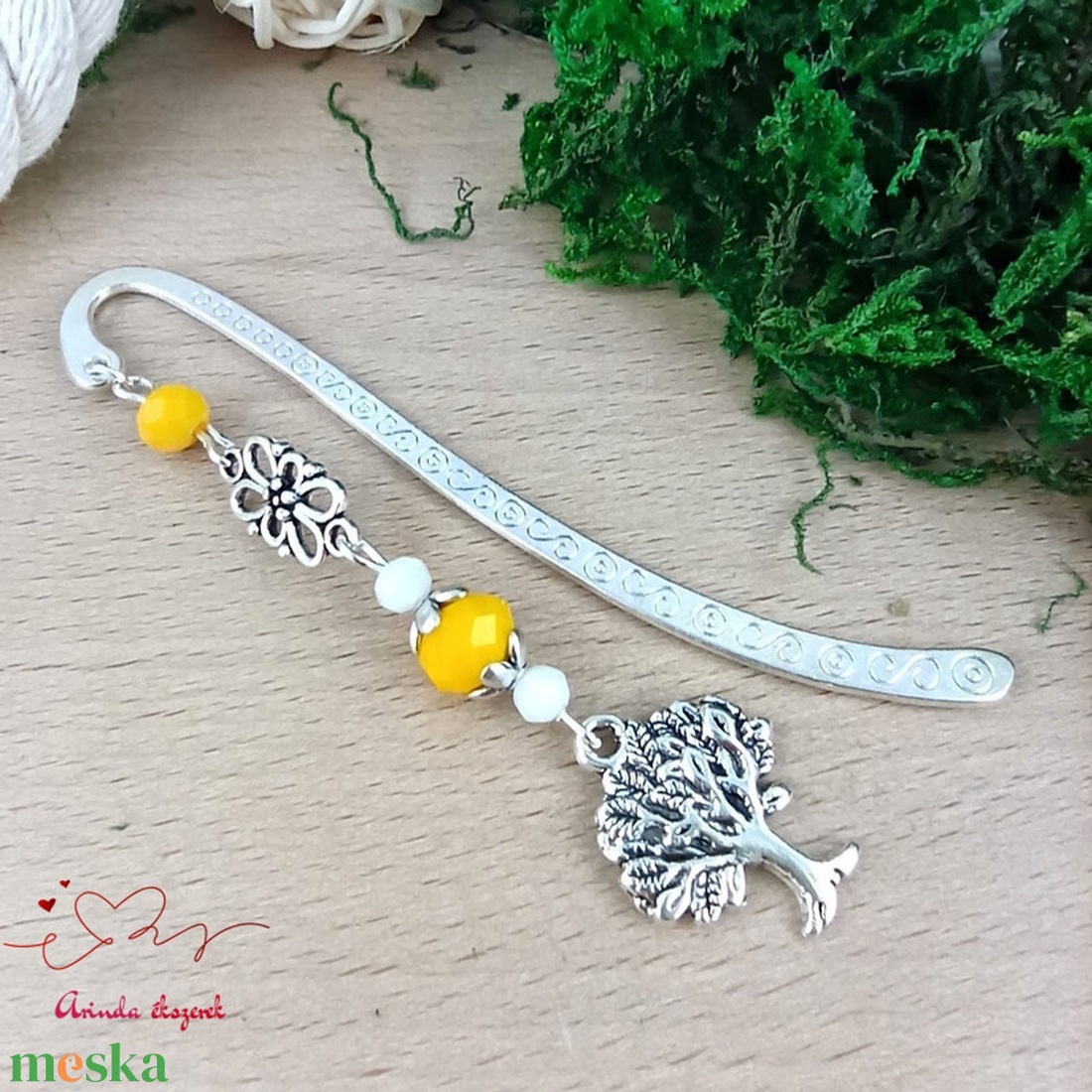 Sárga életfás könyvjelző � pedagógusnapi ajándék - könyv & zene - könyvjelző - Meska.hu