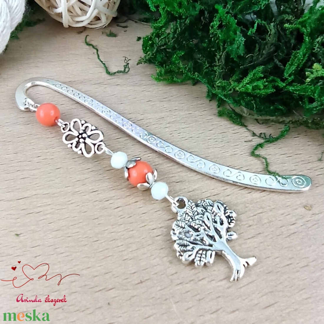 Narancssárga életfás könyvjelző � pedagógusnapi ajándék - könyv & zene - könyvjelző - Meska.hu