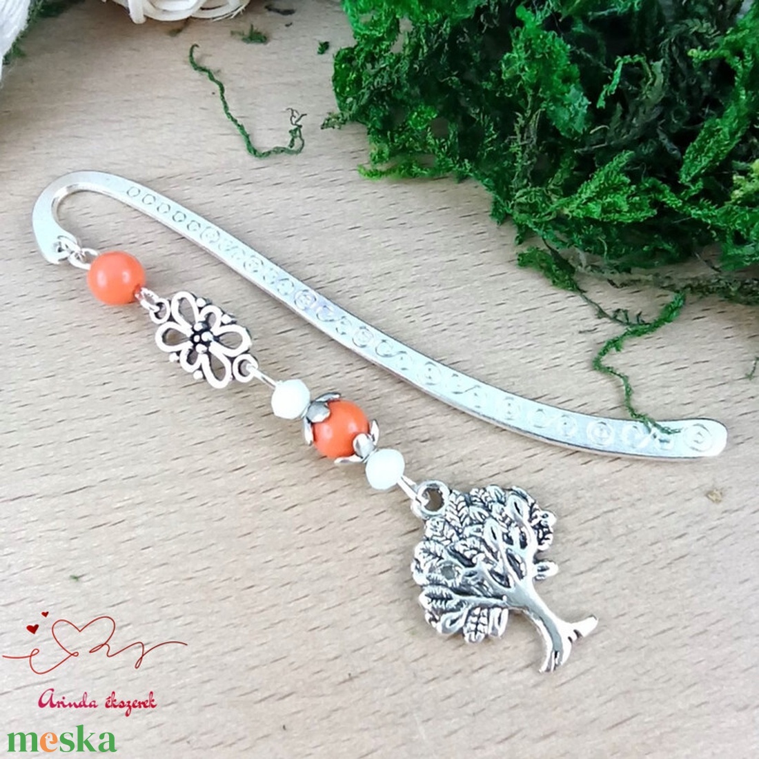 Narancssárga életfás könyvjelző � pedagógusnapi ajándék - könyv & zene - könyvjelző - Meska.hu