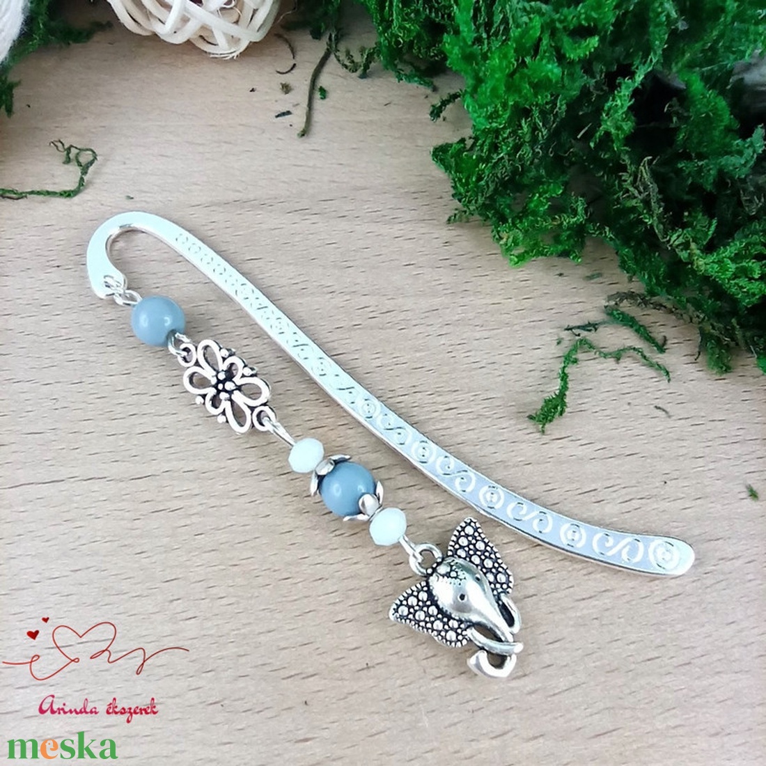 Elefánt medálos könyvjelző � szerencsét hozó ajándék - könyv & zene - könyvjelző - Meska.hu