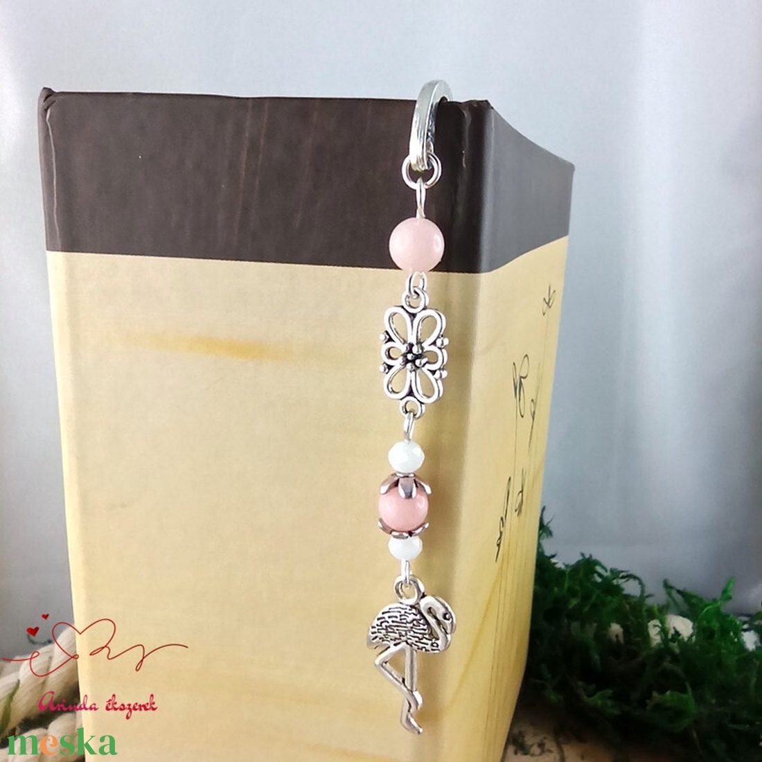 Rózsaszín flamingós könyvjelző � egyedi, kézműves ajándék olvasóknak - könyv & zene - könyvjelző - Meska.hu