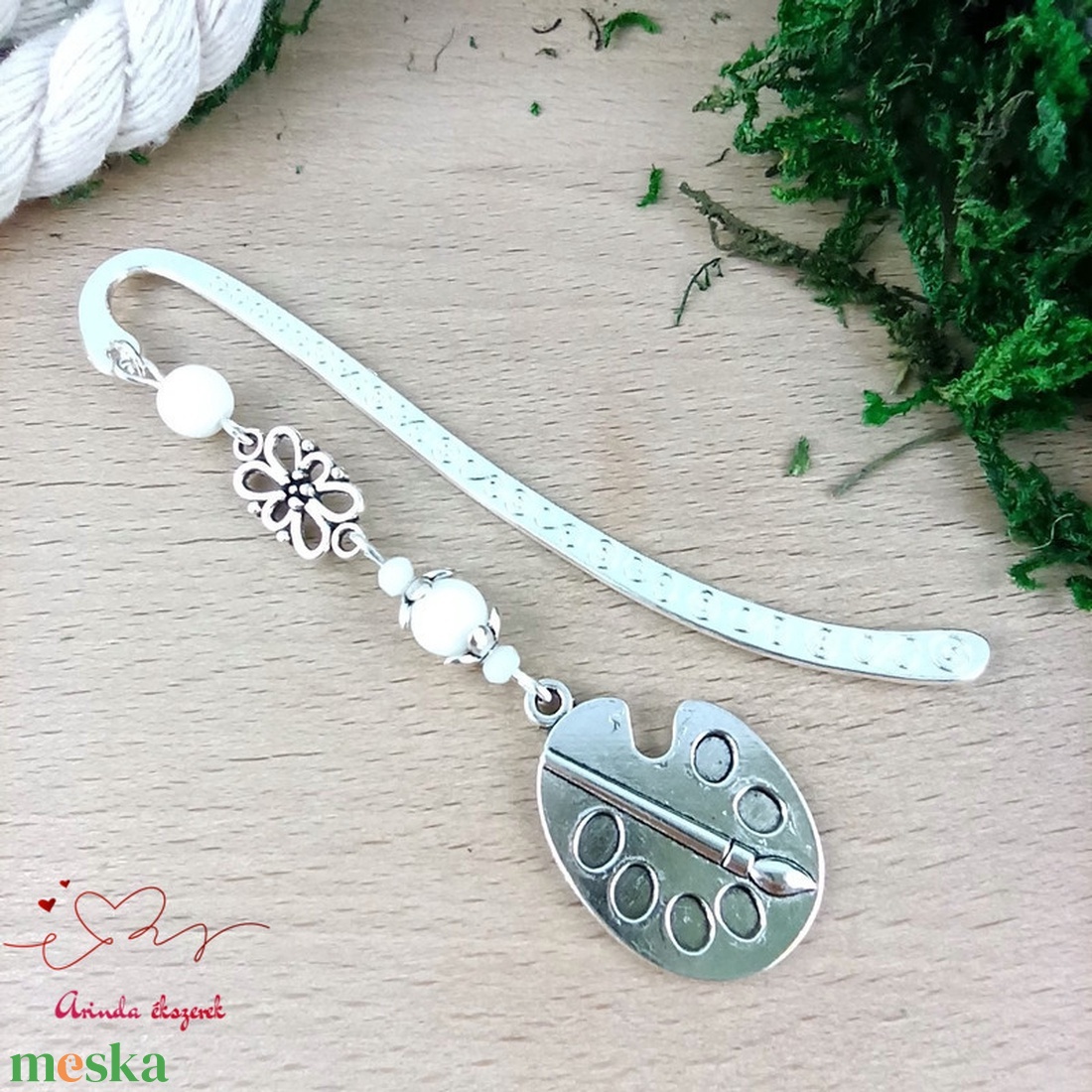 Fehér festőpalettás könyvjelző � pedagógusnapi és évzáró ajándék tanároknak - könyv & zene - könyvjelző - Meska.hu